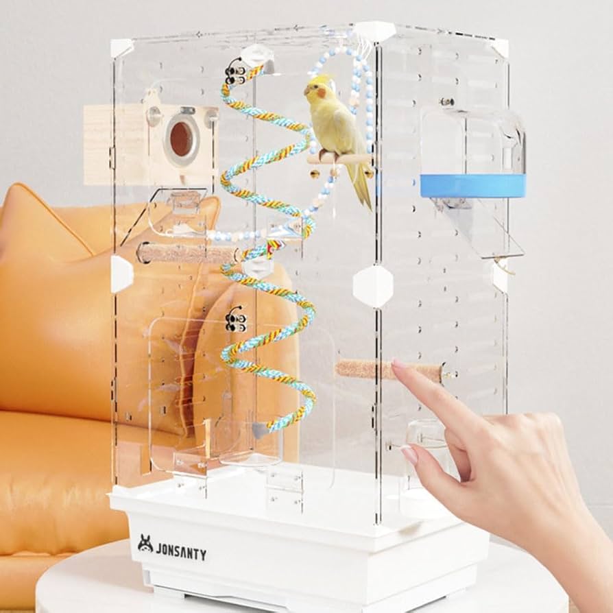 Amazon | クリアアクリル鳥かご 【新登場 鳥籠 インコ